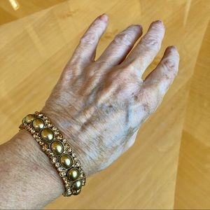 Gold Plated Crystal Stretch Bracelet